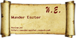 Wunder Eszter névjegykártya